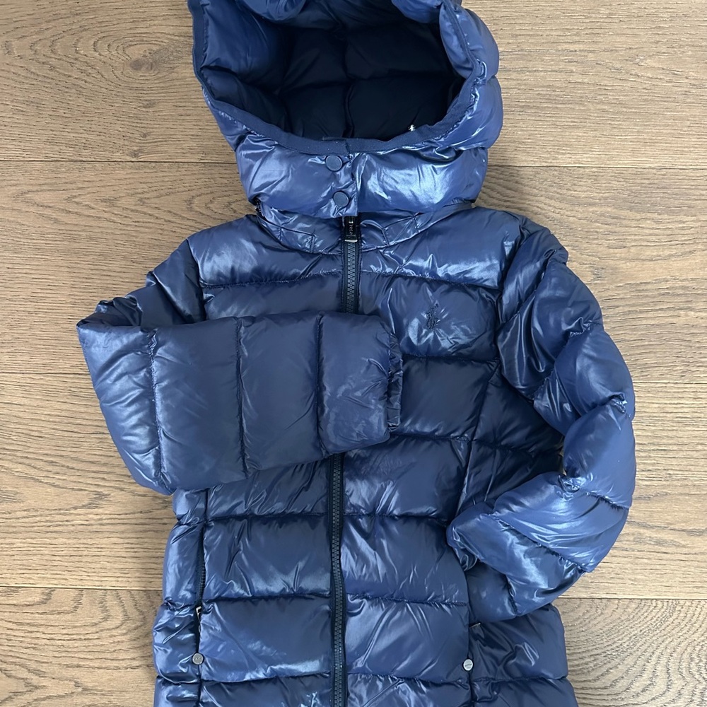 Polo by Ralph Lauren Shiny Navy Puffer Jacket girls 6